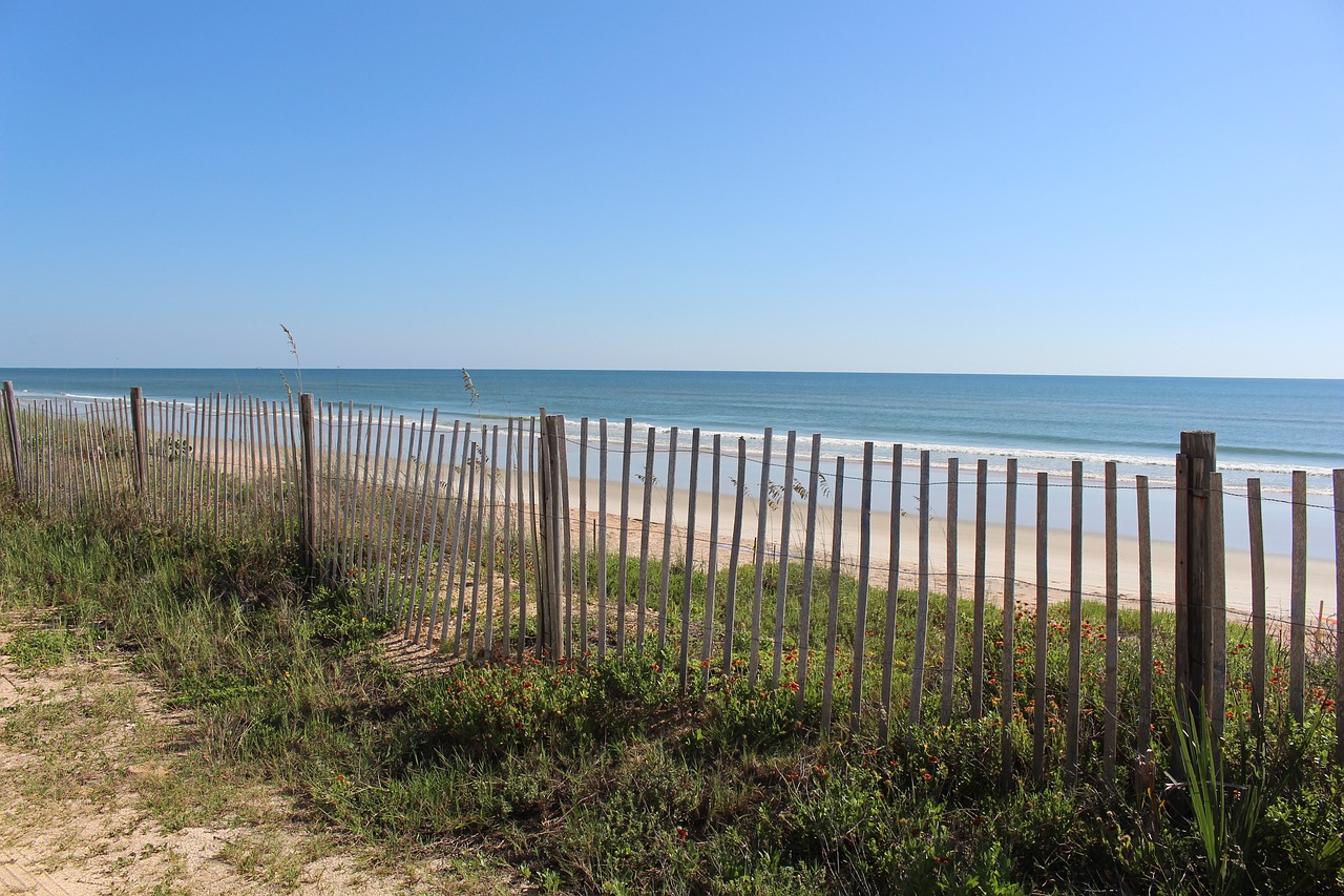 fence beach ocean free photo