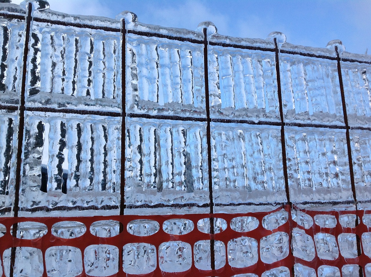 fence frozen ice free photo