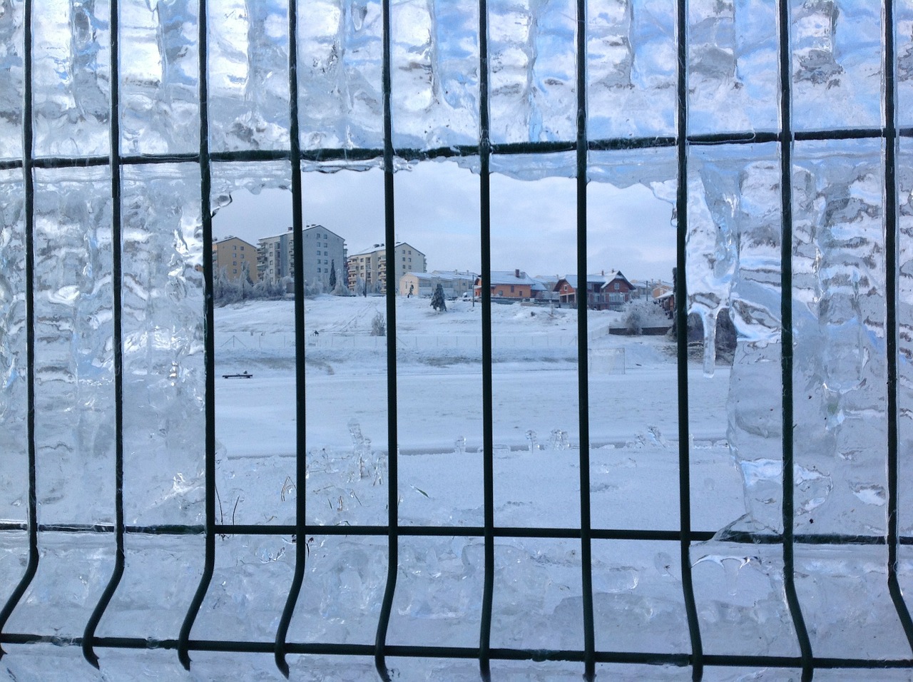 fence winter snow free photo