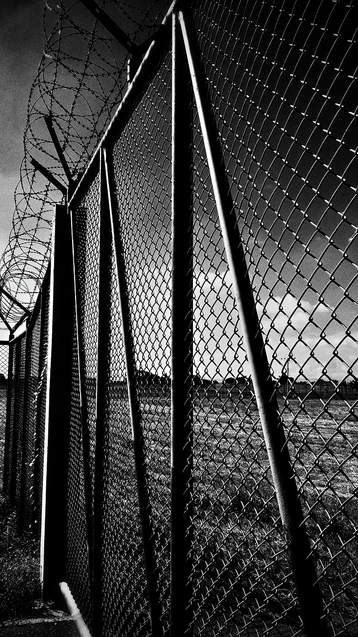 fence outdoor black and white free photo