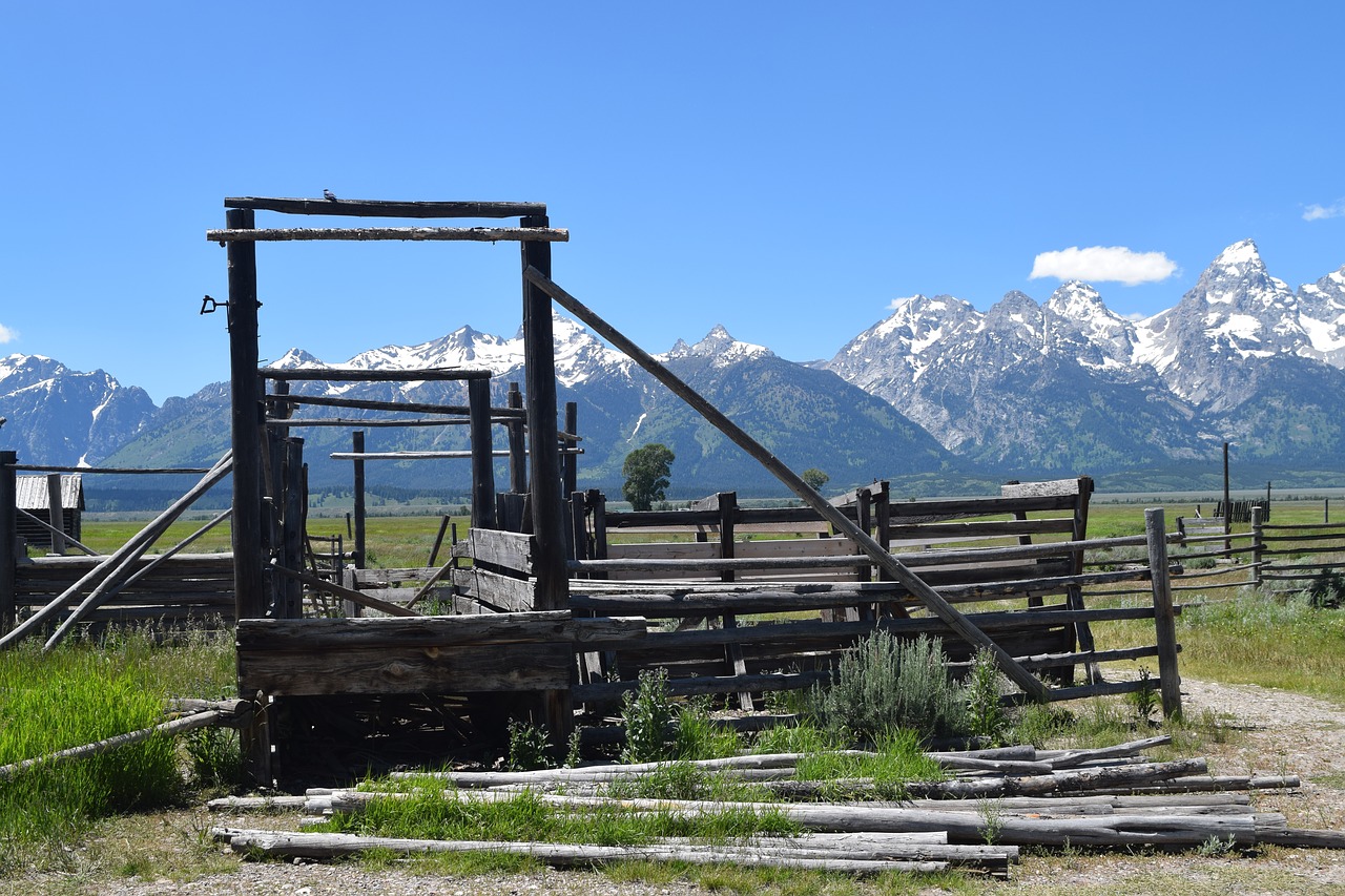 fence  mountains  landscape free photo