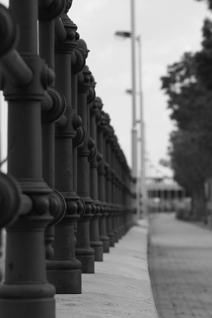 fence street black white free photo