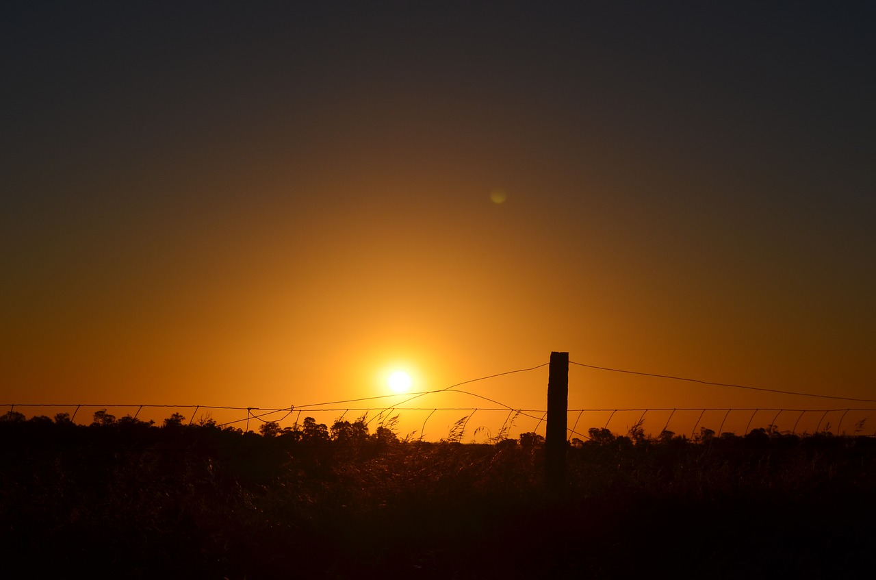 fence sunset silhouette free photo