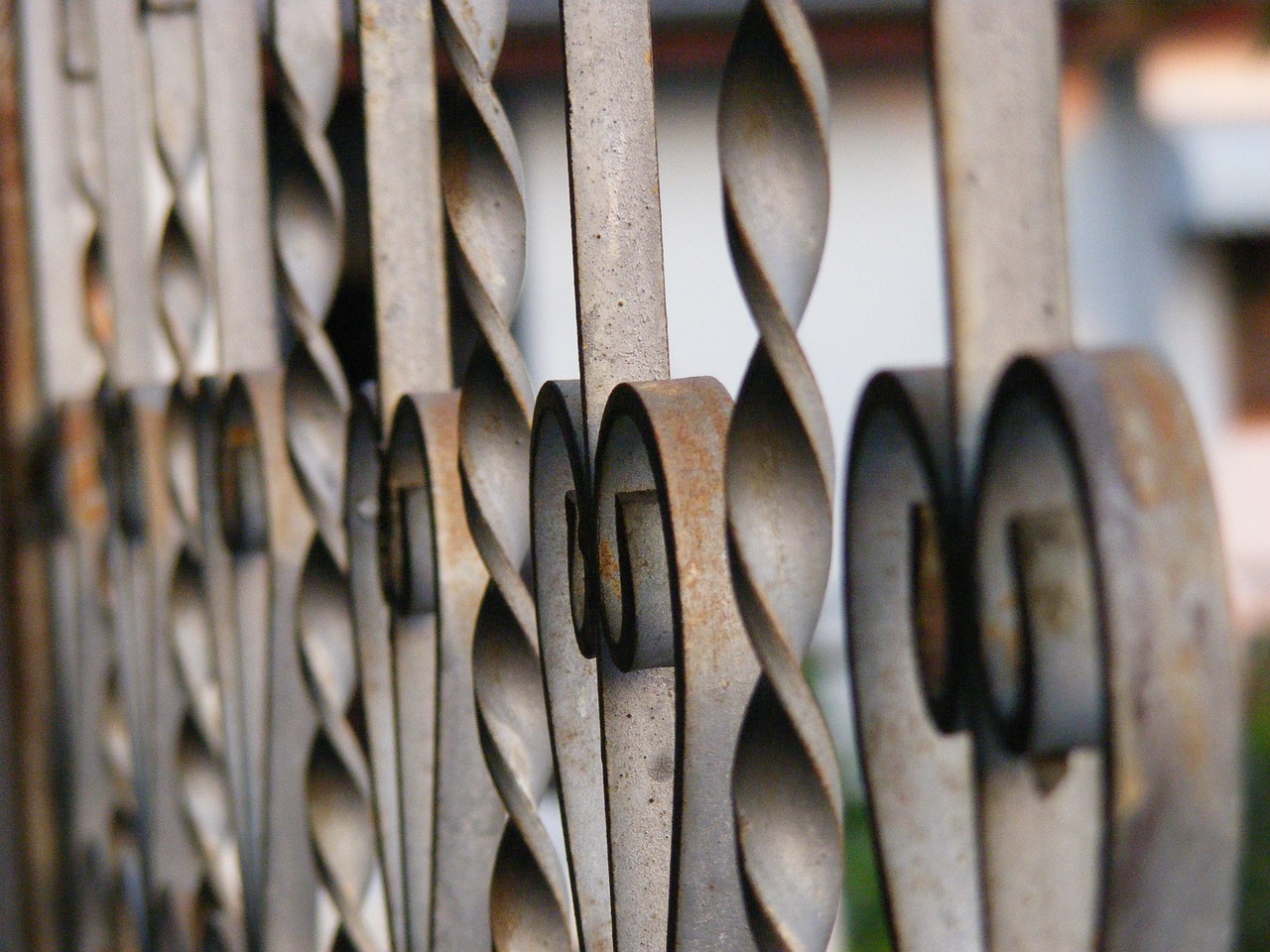 fence curved steel door free photo
