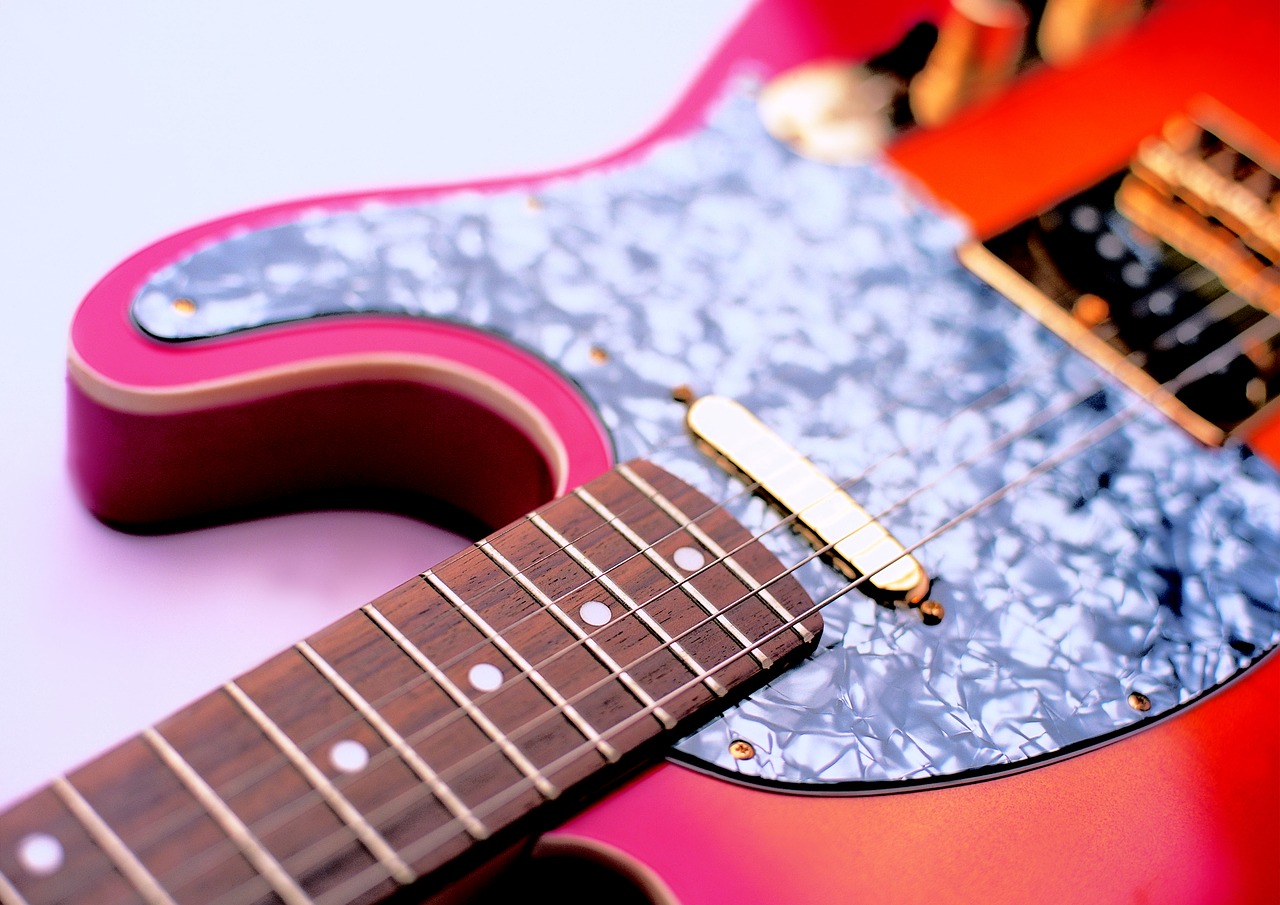 fender telecaster electric guitar orange guitar free photo