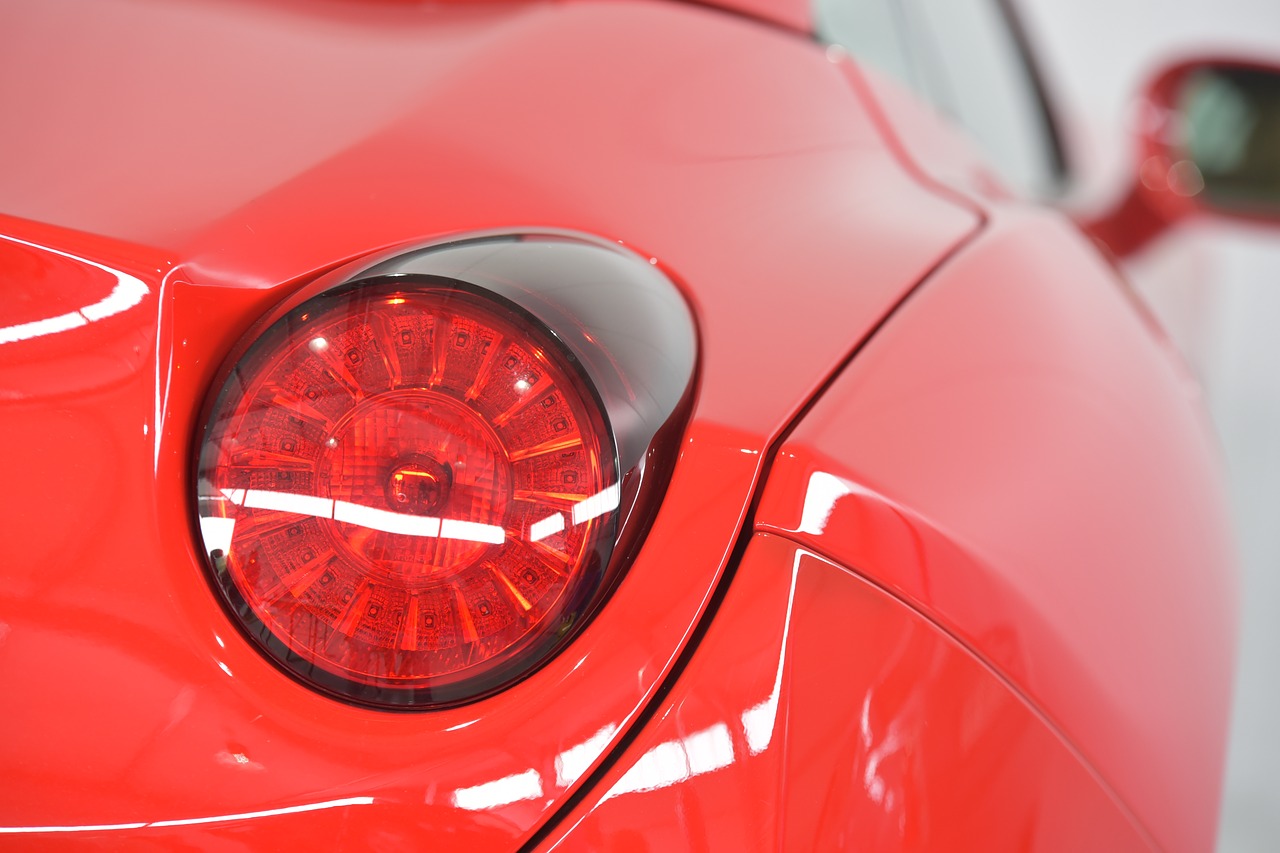 ferrari sports car back light free photo