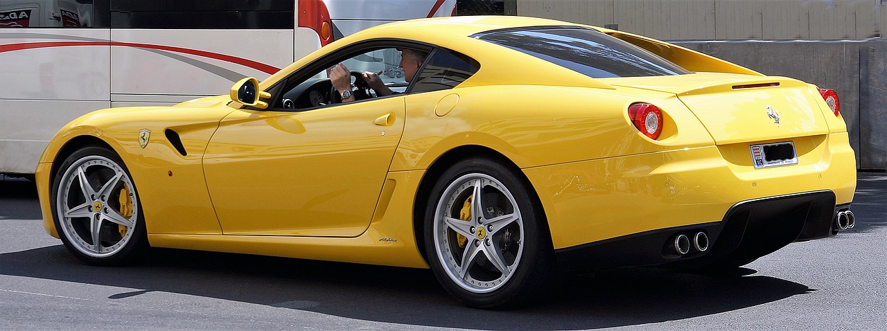 ferrari yellow luxury free photo