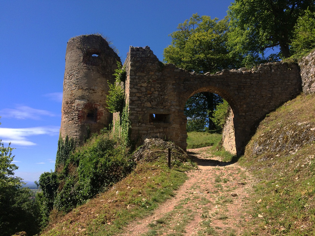 ferrette alsace castle free photo