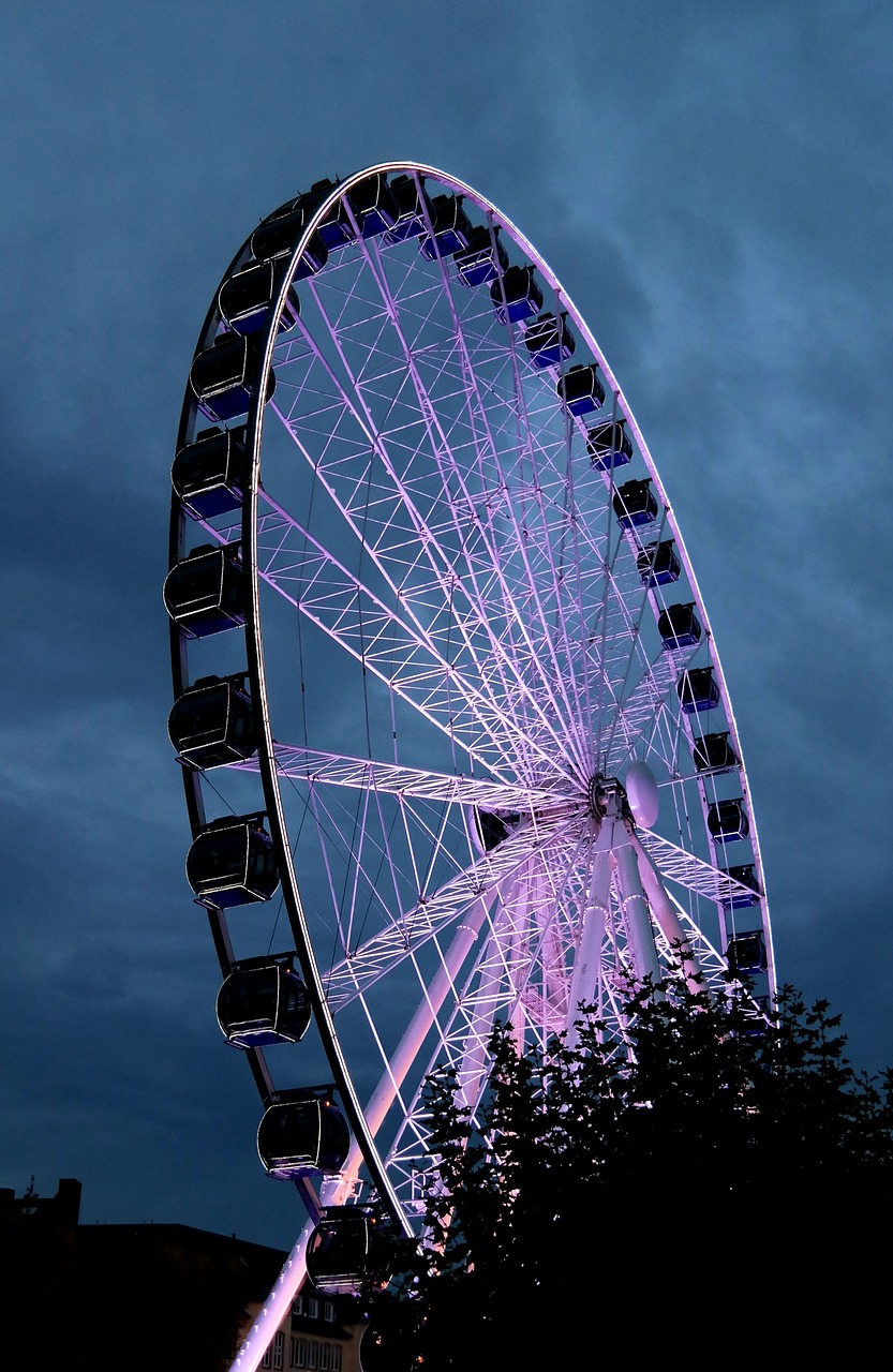 ferris wheel evening night free photo