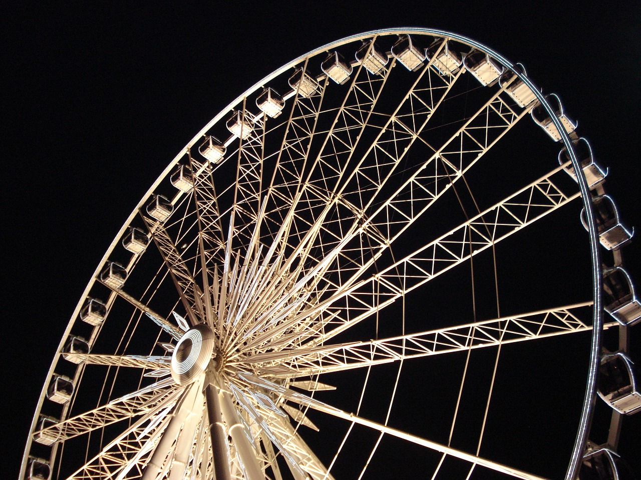 ferris wheel chicago night free photo