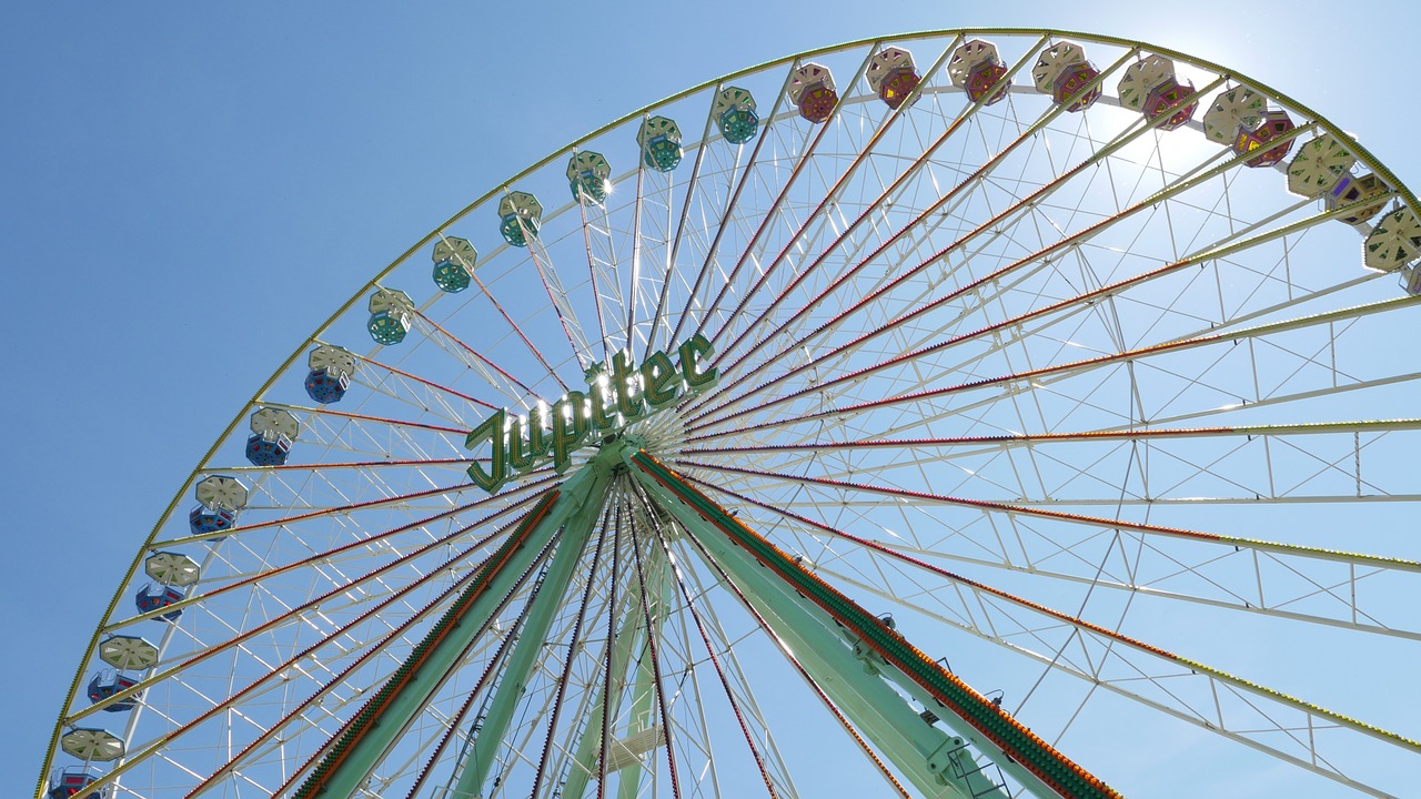 ferris wheel blue sky ride free photo