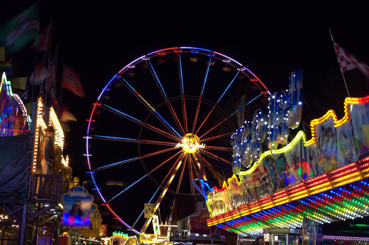 ferris wheel long exposure night photograph free photo