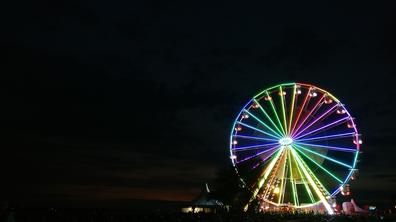 ferris wheel black evening free photo