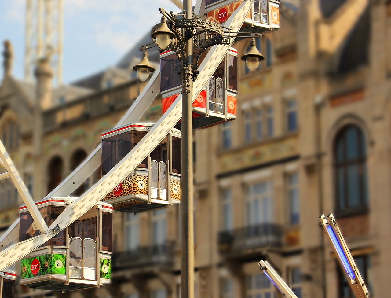 ferris wheel city marketplace free photo