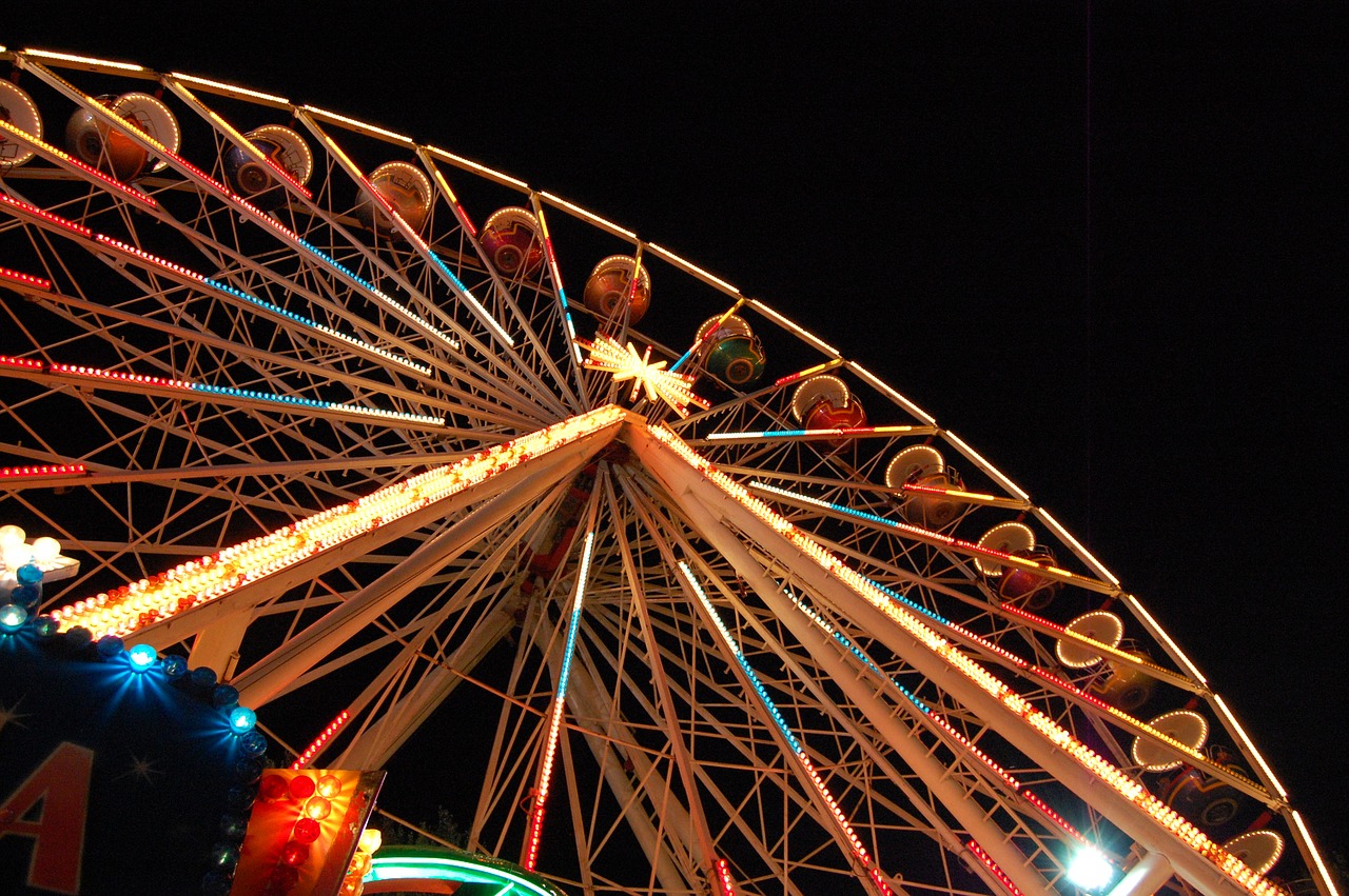 ferris wheel light night free photo