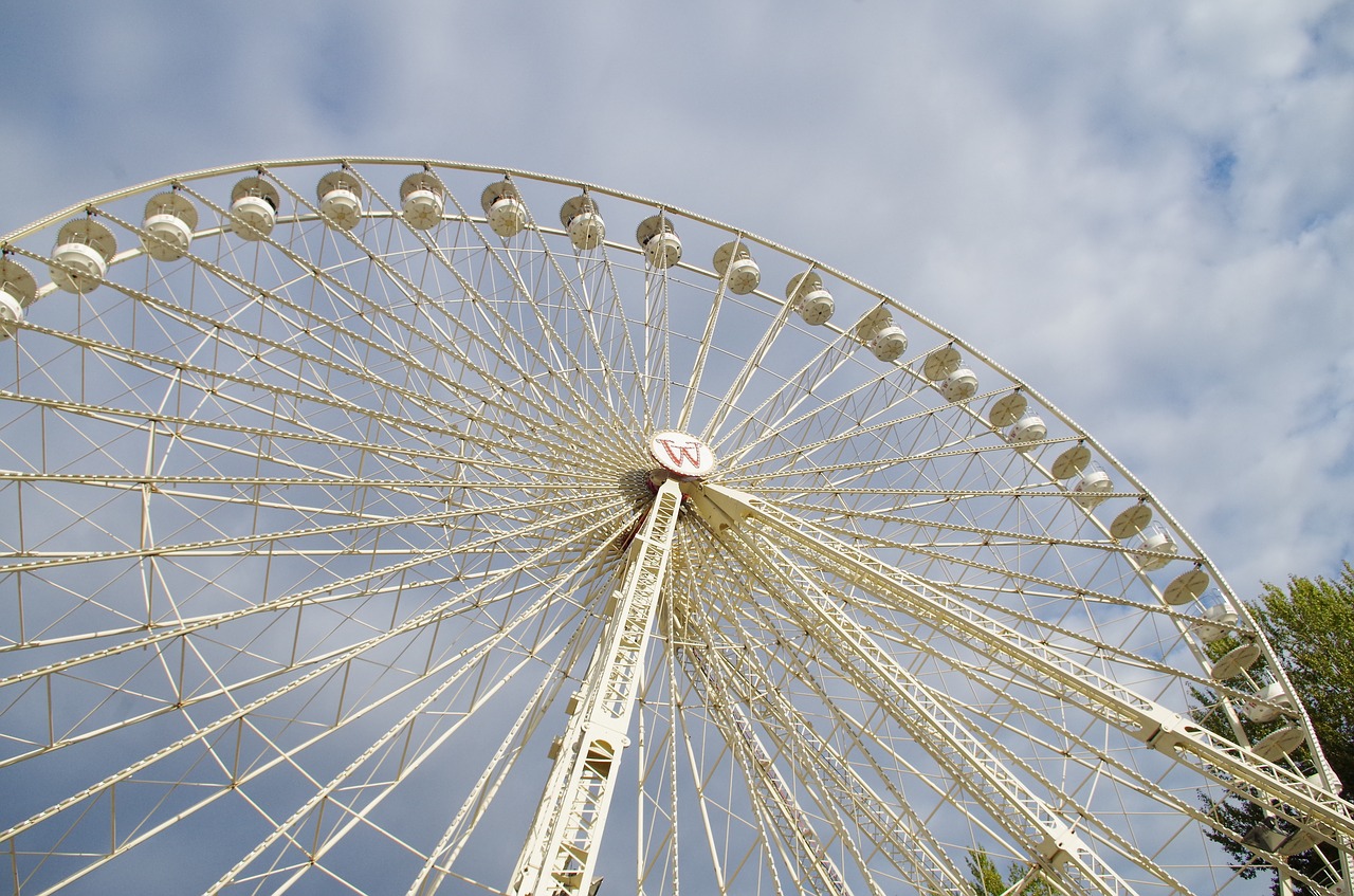 ferris wheel amusement park shooting free photo