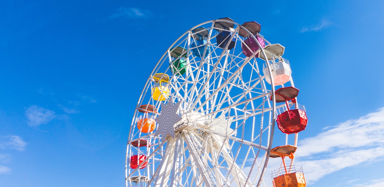 ferris wheel amusement park colorful free photo