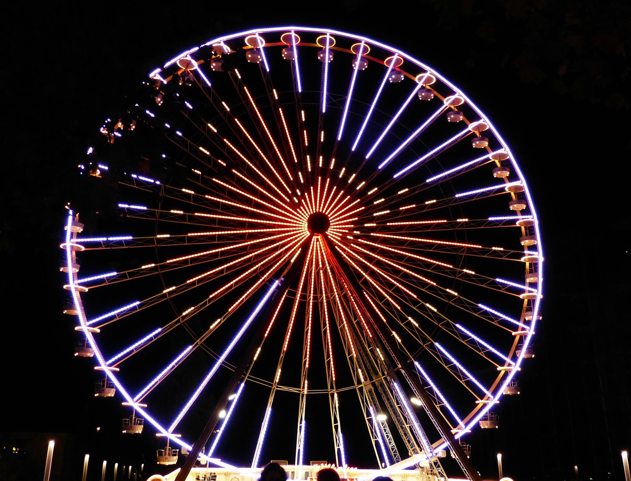 ferris wheel sky night photograph free photo