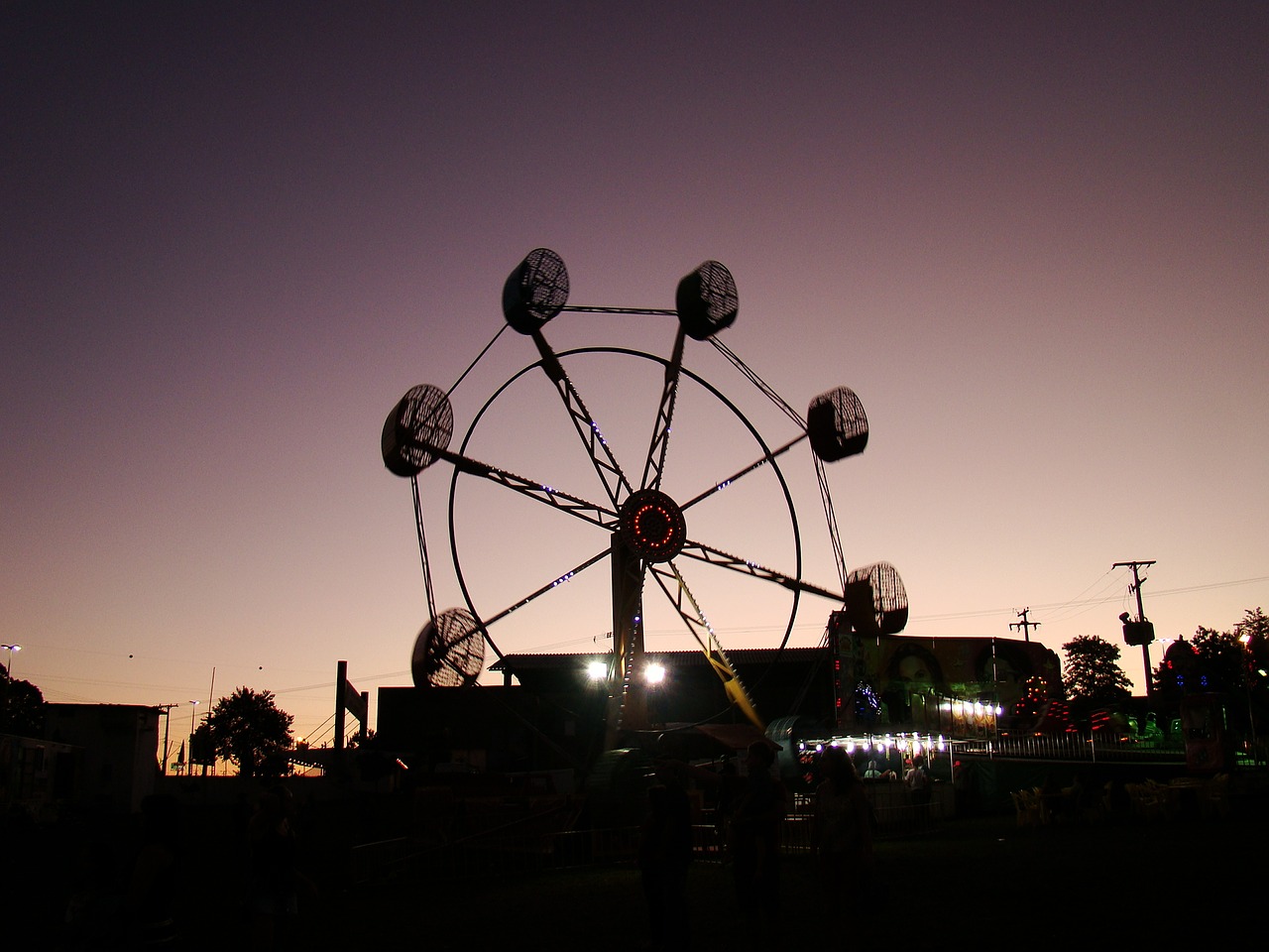 ferris wheel park sunset free photo