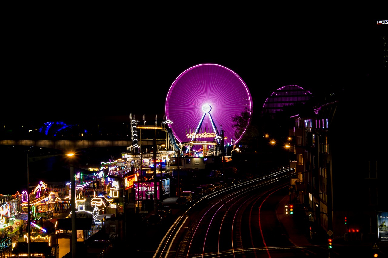 ferris wheel long time exposure cologne free photo