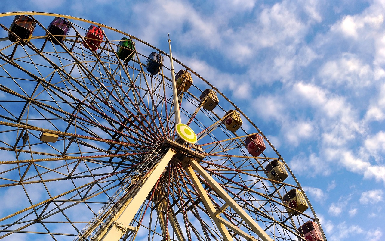 ferris wheel for joy sunny days free photo