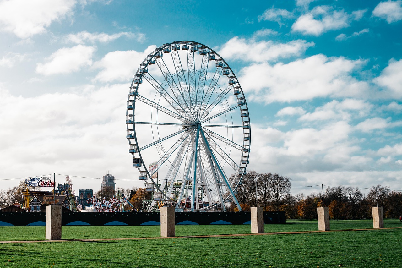 ferris wheel amusement park architecture free photo