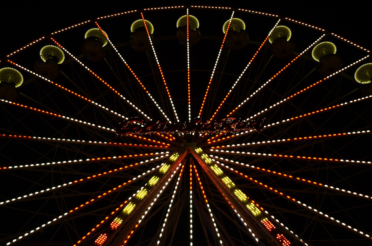 ferris wheel lights night free photo