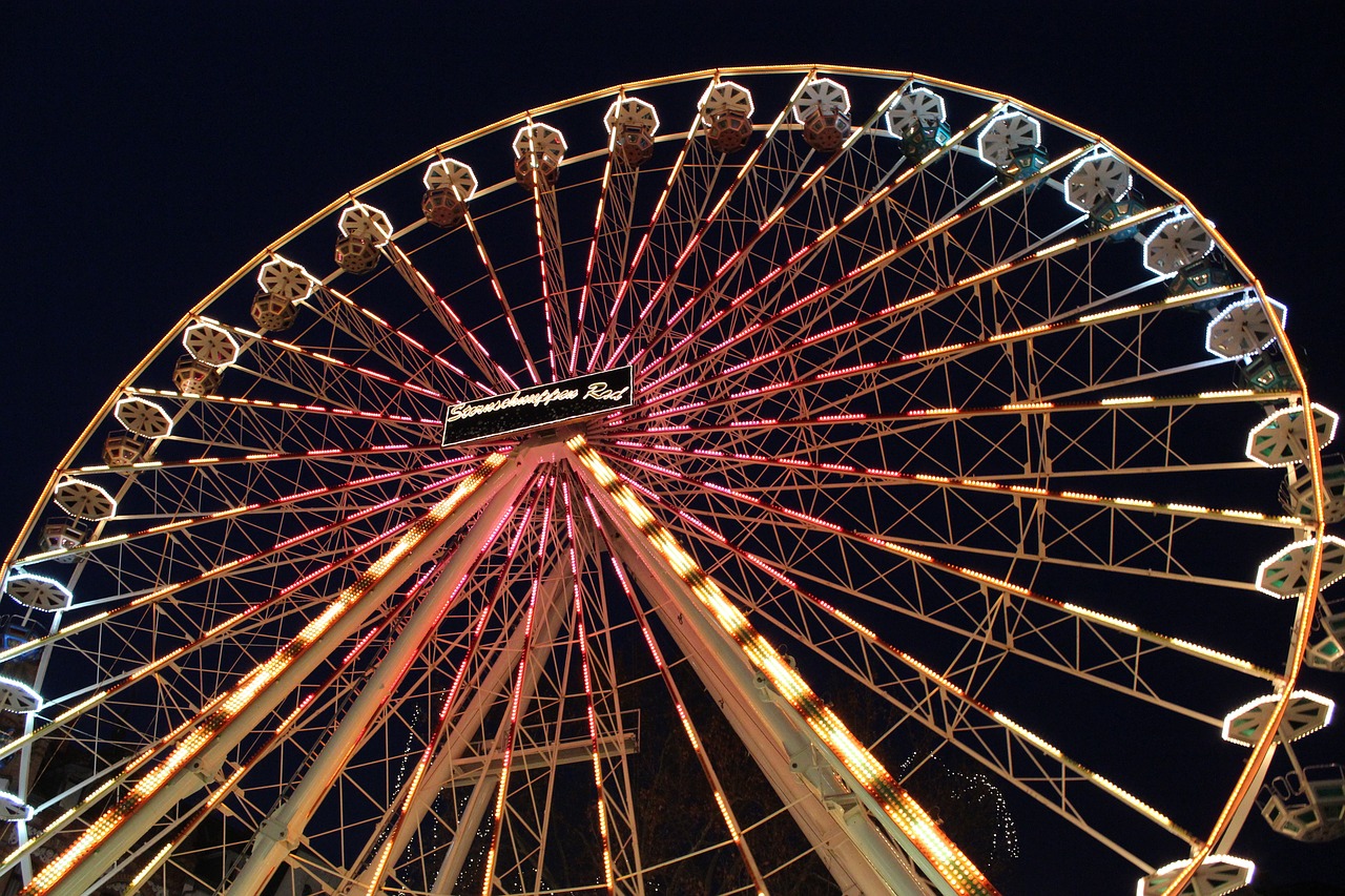 ferris wheel  night  lighting free photo