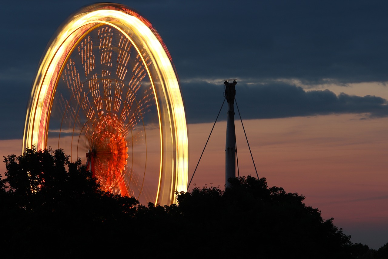 ferris wheel olympic park long exposure free photo