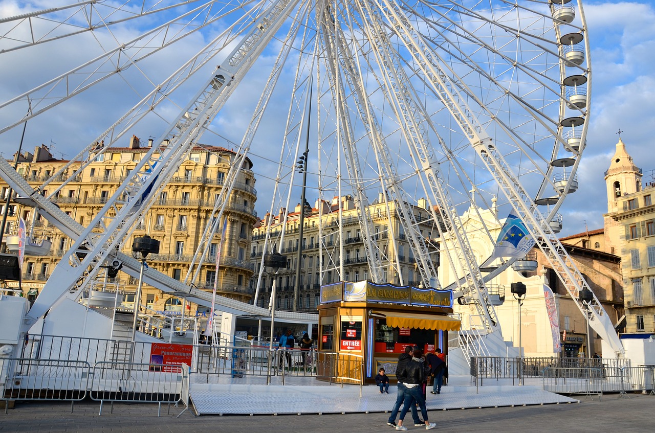 ferris wheel city buildings free photo