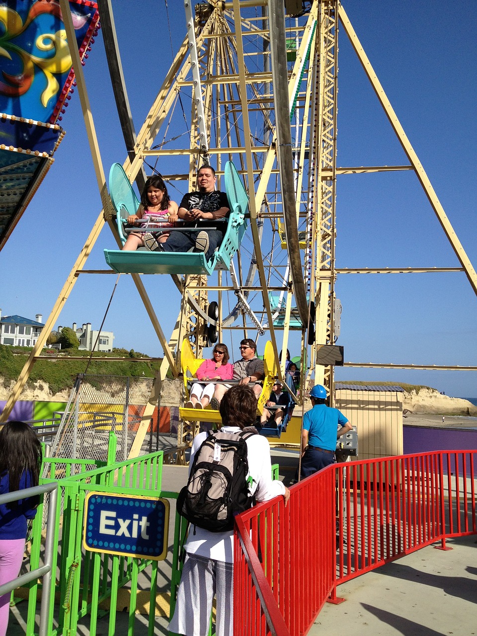 ferris wheel amusement park santa cruz free photo
