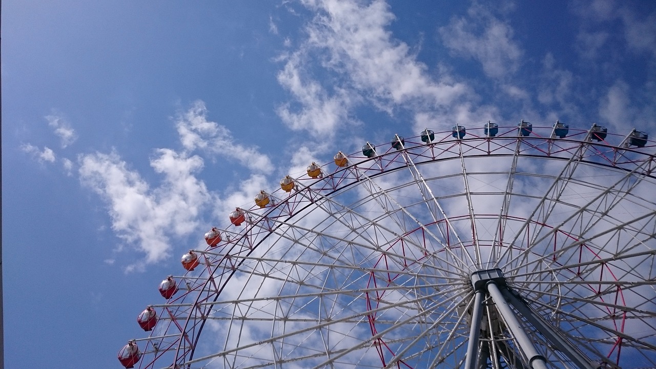 ferris wheel blue day baiyun free photo