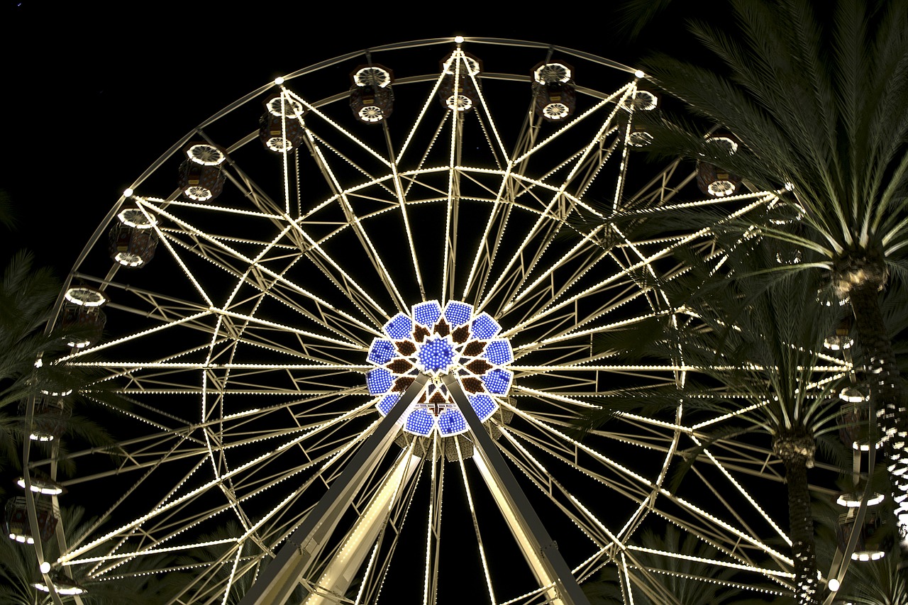 ferris wheel ride night free photo