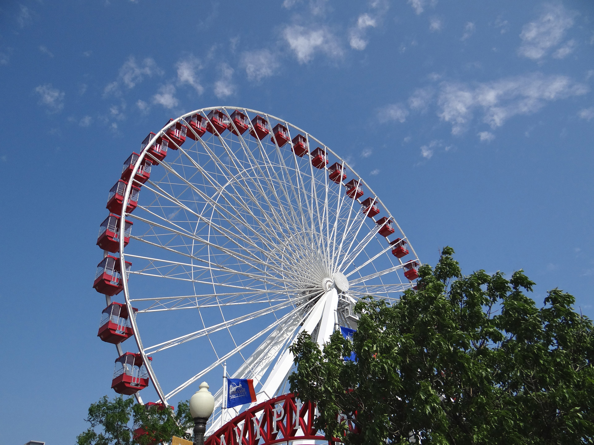 ferris wheel 150 feet high downtown chicago free photo
