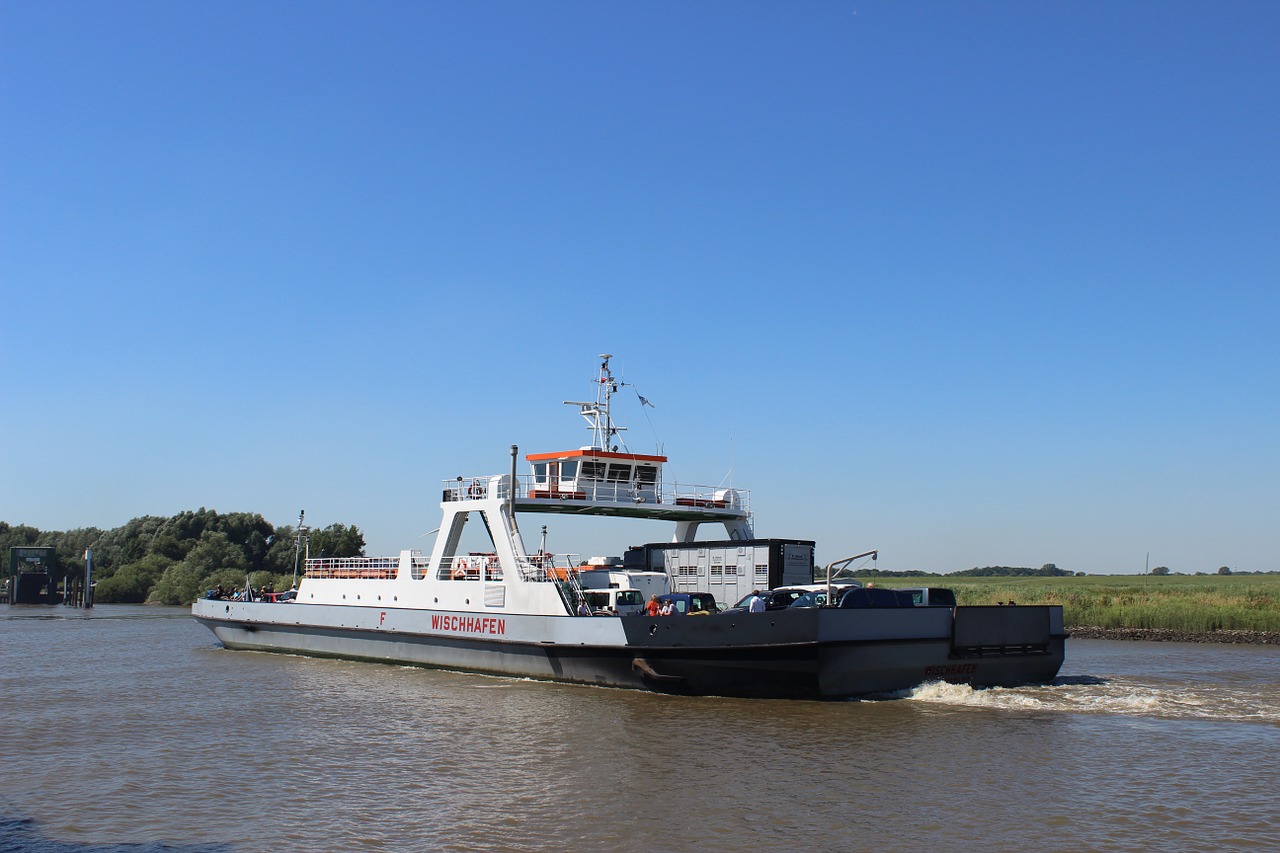 ferry elbe water free photo