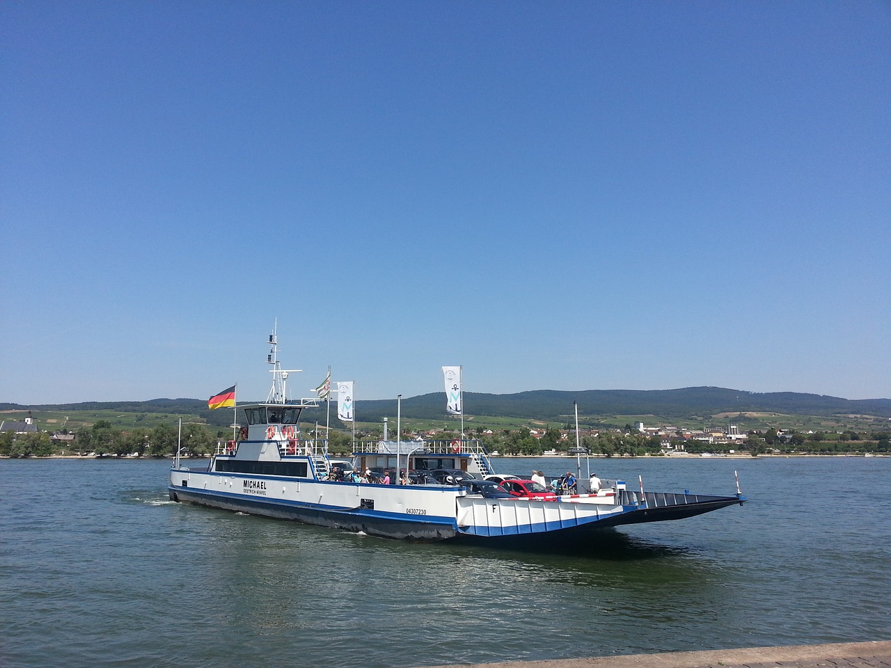ferry rhine ingelheim free photo
