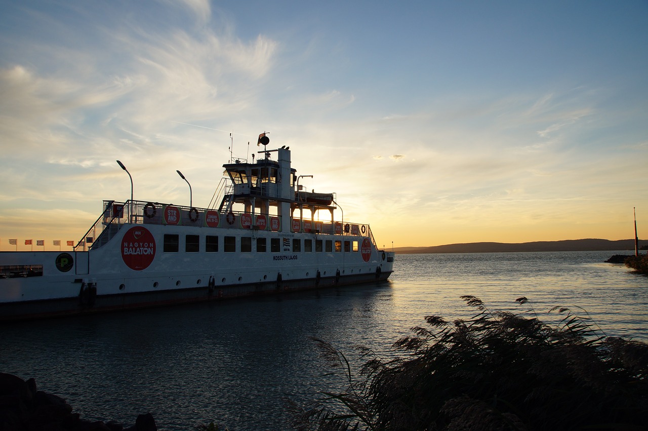 ferry twilight ship free photo
