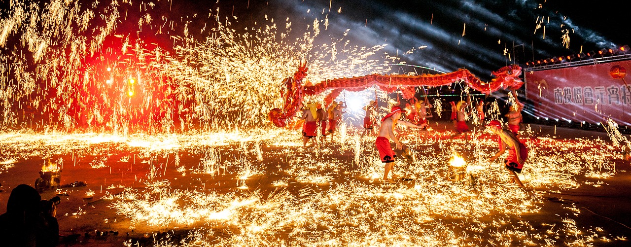 festival fireworks taiwan free photo