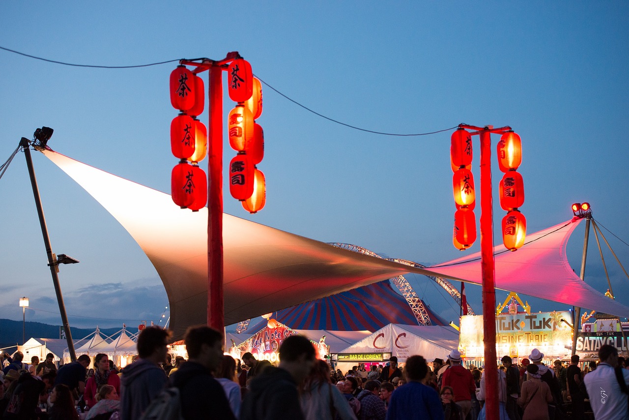 festival lamps sky free photo