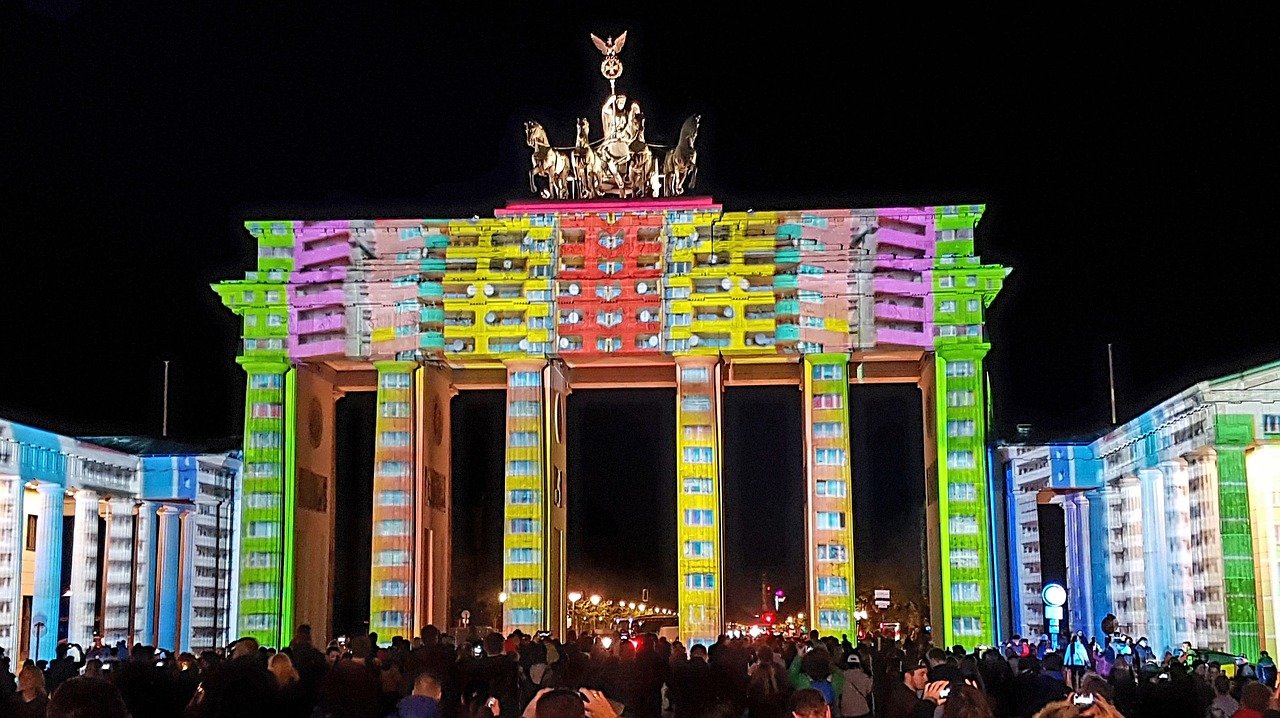 festival of lights brandenburg gate berlin free photo
