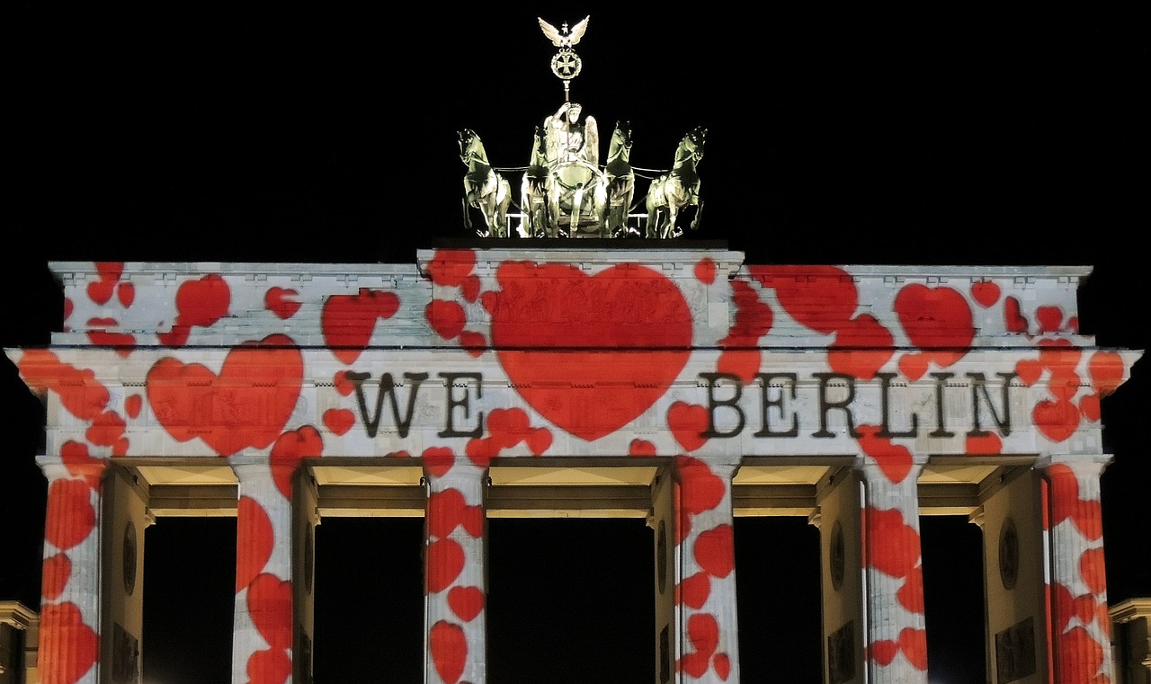 festival of lights brandenburg gate berlin free photo