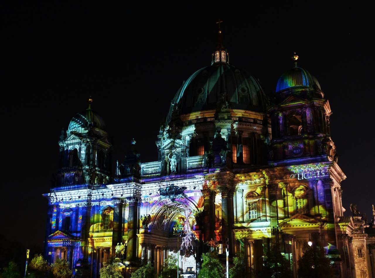 festival of lights berlin cathedral berlin free photo