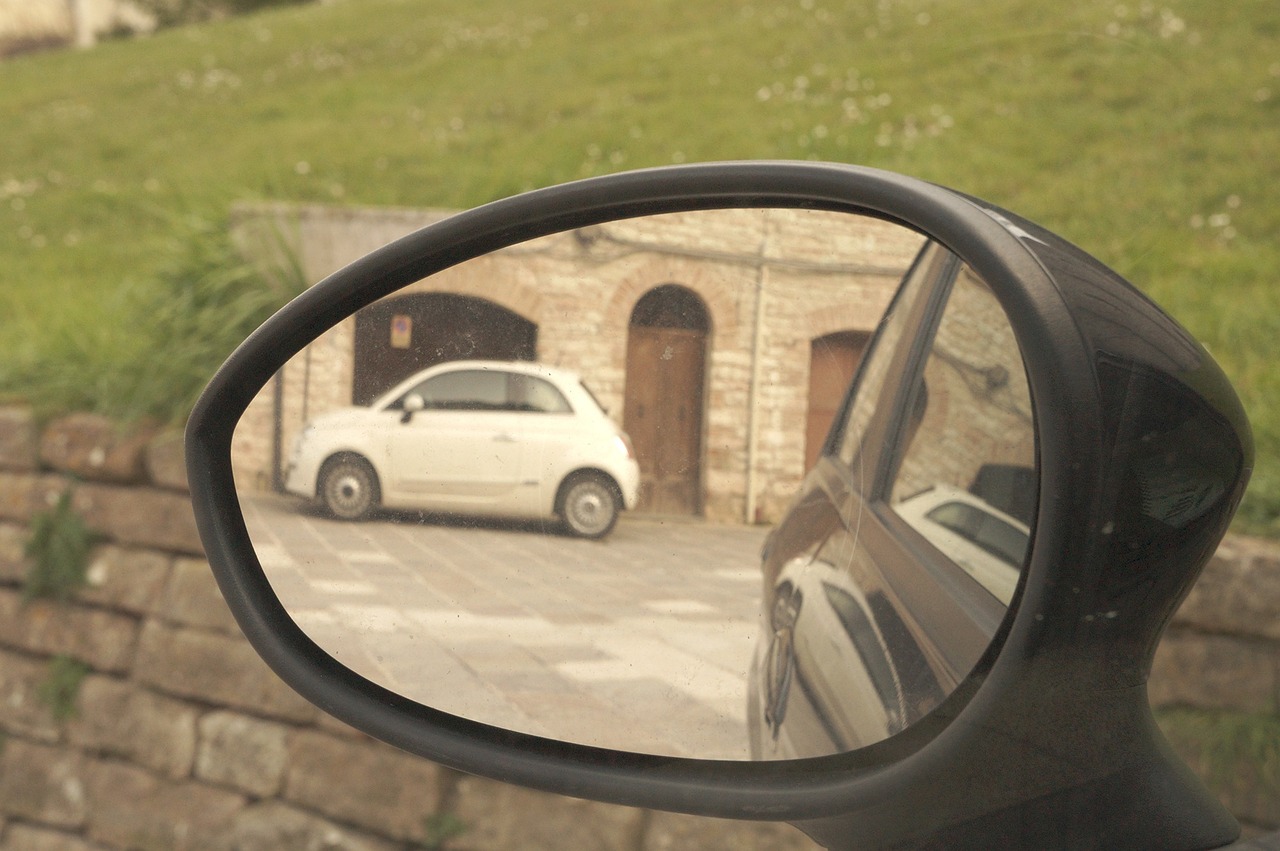 fiat 500 auto mirror free photo