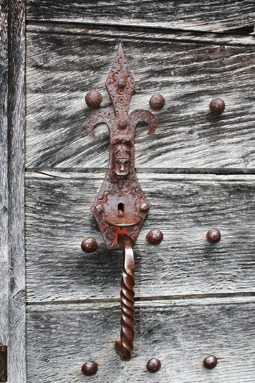 field wooden door lock free photo