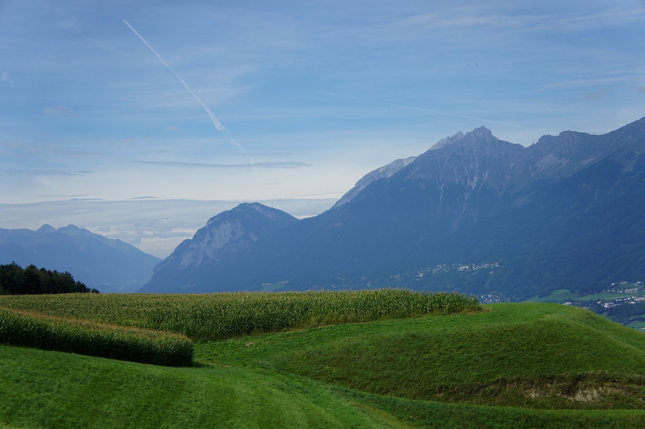 field mountains corn free photo