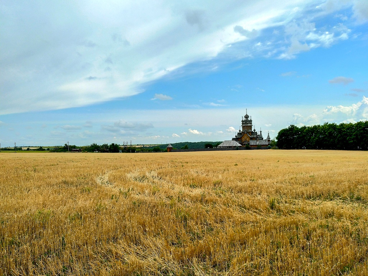 field  church  monastery free photo