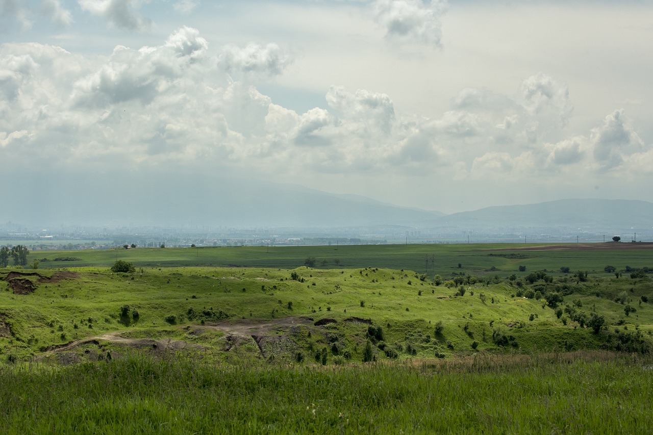 field  spring  clouds free photo