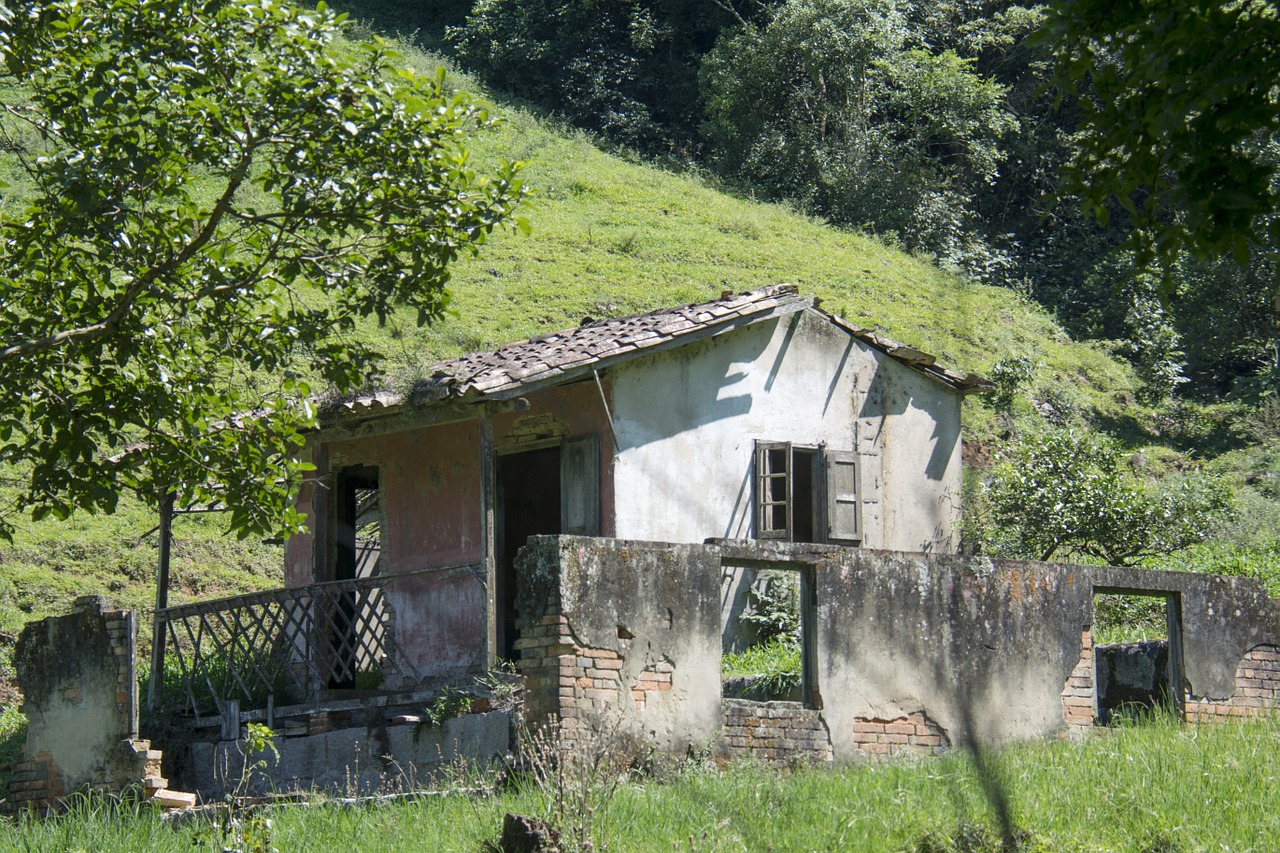 field home house in the country free photo