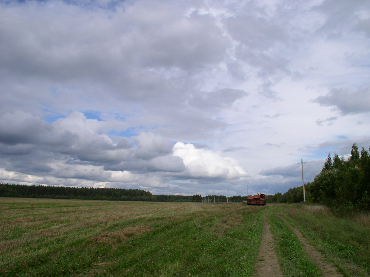 field harvester sky free photo