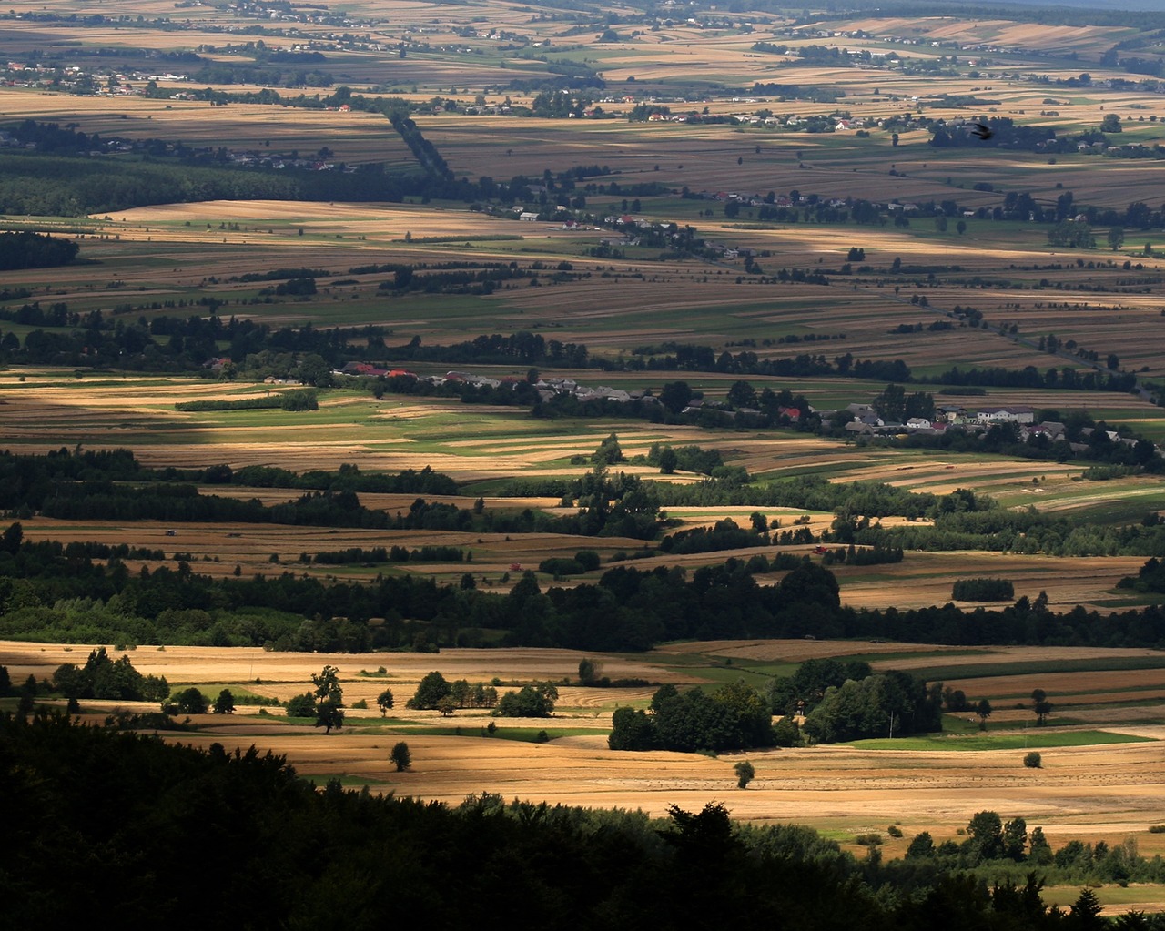 fields view from bald mountain swietokrzyskie mountains free photo